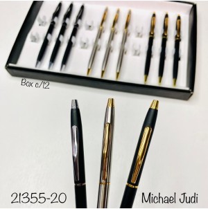 MJ21355-20 CANETA ESFEROGRAFICA RETRATIL CORPO METAL-----CX:600PÇS/MIN:60PÇS-BOX:12PÇS