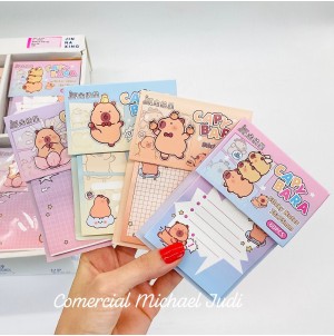 REF: MJ-A10-5 LEMBRETE DE PAPEL, AUTO-ADESIVO CAPIVARA ------------ CX:576PÇS/SUB:144PÇS-MUL:36PÇS