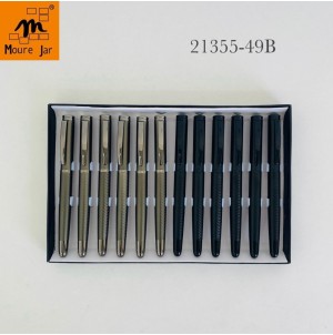 MJ21355-49B BX C/12 CANETA ESFEROGRAFICA, RETRATIL, DE CORPO METALICO-----CX:600PÇS/MIN:60PÇS-BOX:12PÇS