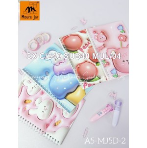 EF:A5-MJ5D-2. BX 4P/C CADERNO, CX C/ 240PÇS/SUB:40PÇS -MUL/04