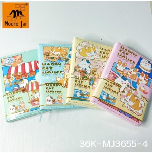 36K MJ3655-4 CADERNO C/ FOLHAS DECORADAS ------ CX:96PÇS/ MIN:24PÇS/ MUL/12PÇS