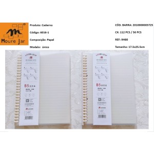 CADERNO. REF:B5-MJ6016 BX C/58PÇS