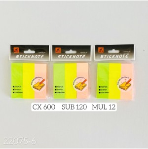 LEMBRETE DE PAPEL AUTO-ADESIVO. REF 22075-6 CX600 PÇS SUB 120 PÇS MUL/12