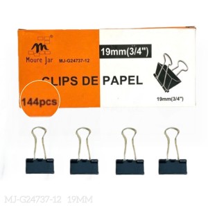 MJ-24737-12  CLIPS PARA PAPEL, DE METAL19mm.. CX 300 PÇS SUB 120 PÇS MUL/12