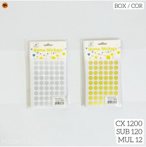  ETIQUETA ADESIVA, DE PAPEL: MJ-21843-1 A13 CX1200PÇS SUB120PÇS MUL/12