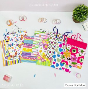 REF:MJ-12820-13 B1 SACOLA DE PAPELAO, MEDINDO:18X23X10CM. ----------------- CX 1200PÇS/MIN: 120PÇS/MUL/12