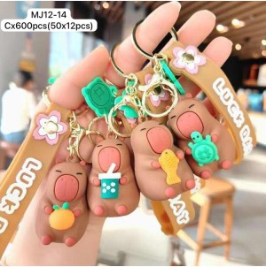 REF: MJ12-14 BX C/12 CHAVEIRO EMBORRACHADO CAPIVARA-CX:600PÇS/SUB:60 PÇS -MUL/12 PÇS