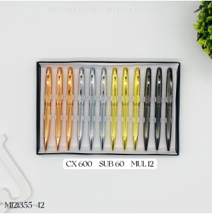 MJ21355-42  CANETA ESFEROGRAFICA RETRATIL CORPO METAL------CX:600PÇS/MIN:60PÇS-BOX:12PÇS