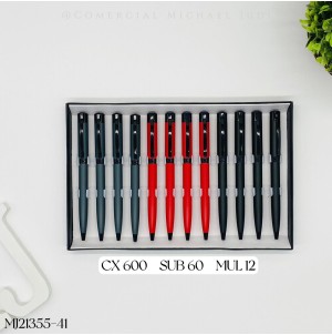 MJ21355-41 CANETA ESFEROGRAFICA RETRATIL CORPO METAL------CX:600PÇS/MIN:60PÇS-BOX:12PÇS