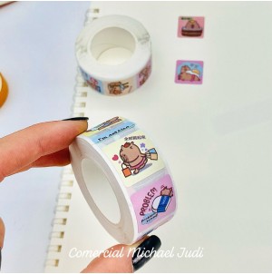 REF: MJ1671-30 CARTELA ADESIVA DE PAPEL, COM DESENHOS CAPIVARA ------------- CX:1152PÇS/SUB:120PÇS-MUL:24PÇS