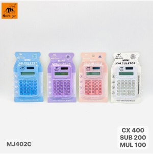 MJ402C MINI CALCULADORA COM FONTE INTERNA----CX:400PÇS/MIN:200-MUL:200PÇS