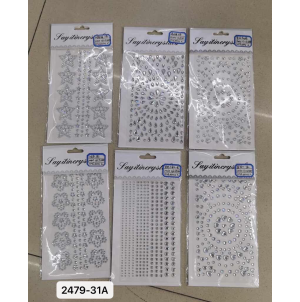 REF: MJ2479-31A/B. BX C/12 CARTELA ADESIVA DE PAPEL, COM DESENHOS. CX1200 SUB 120