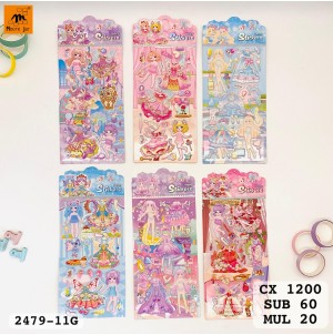 REF: MJ2479-11G CARTELA ADESIVA DE PAPEL, COM DESENHOS- ------------ CX:1200PÇS/SUB:60PÇS-MUL/20PÇS
