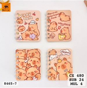 REF: A7-MJ8465-7 MINI CADERNO CAPIVARA ------------ CX:480PÇS/MIN:24PÇS/MUL/:4PÇS