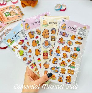  MJ2479-24 CARTELA ADESIVA DE PAPEL, COM DESENHOS CAPIVARA-------CX:2400PÇS/MIN:120PÇS-BOX:20PÇS