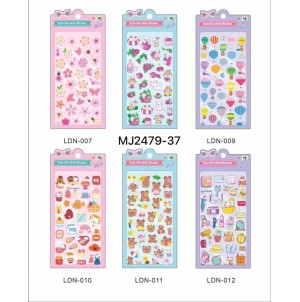 MJ2479-37 BOX C/12 CARTELA ADESIVA DE PAPEL, COM DESENHOS ------- CX:960PÇS/MIN:120PÇS-BOX:12PÇS