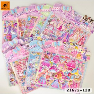 MJ21672-12B CARTELA ADESIVA DE PAPEL, COM DESENHOS -------- CX:840PÇS/MIN:100PÇS-MUL:10PÇS