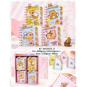 CADERNO. REF:A7-MJ-2522-2 CAPIVARA ------------------- CX:480PÇS/MIN:120PÇS- MUL:24PÇS   