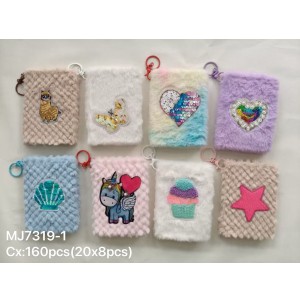 REF: MJ7319-1  CADERNO DE PELUCIA ------------- CX160PÇS/SUB 48PÇS/MUL/08