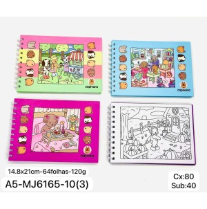 REF:A5MJ6165-10 3 CADERNO PARA DESENHO MUL/20 ----------- CX:80PÇS/SUB:40PÇS   